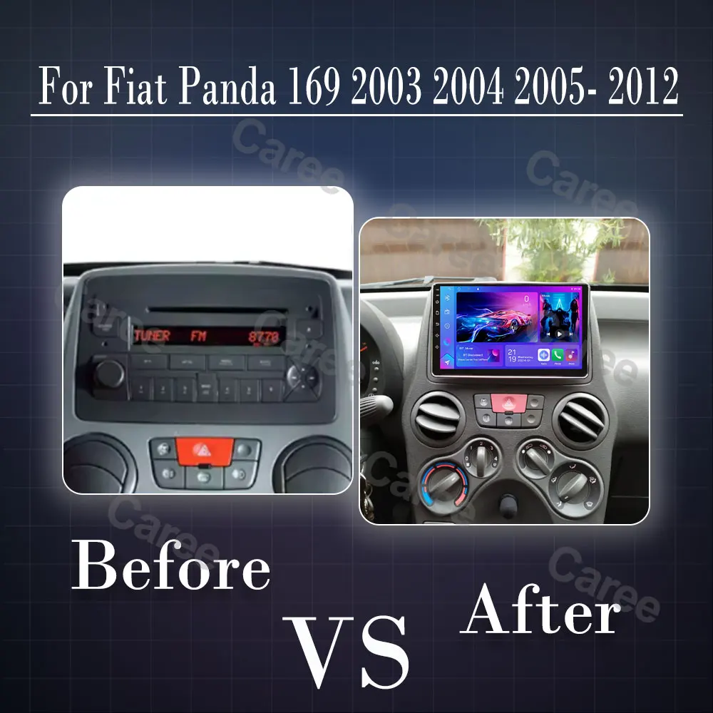 Car Radio Android 16 For Fiat Panda 169 2003 2004 2005- 2012 Carplay Auto GPS Navigation 360 Camera Stereo 2 Din Video Player BT