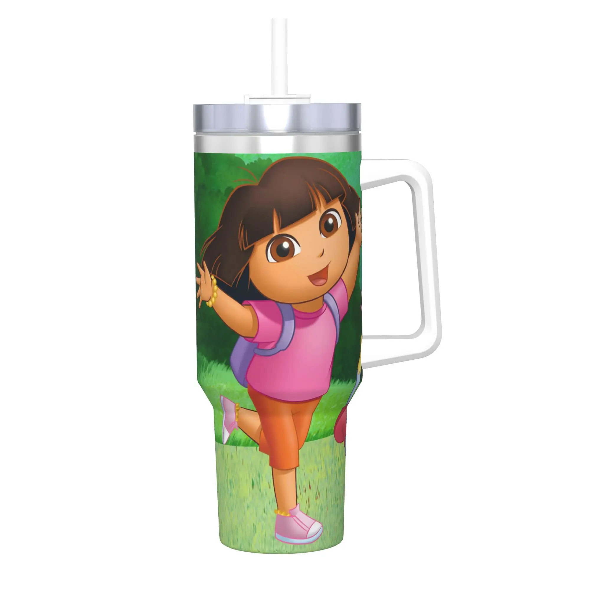 D-Doras The Explorers Tumbler With Straw  Stainless Steel Travel Mugs Double Wall Vacuum Insulated for Cold Or Hot 40oz