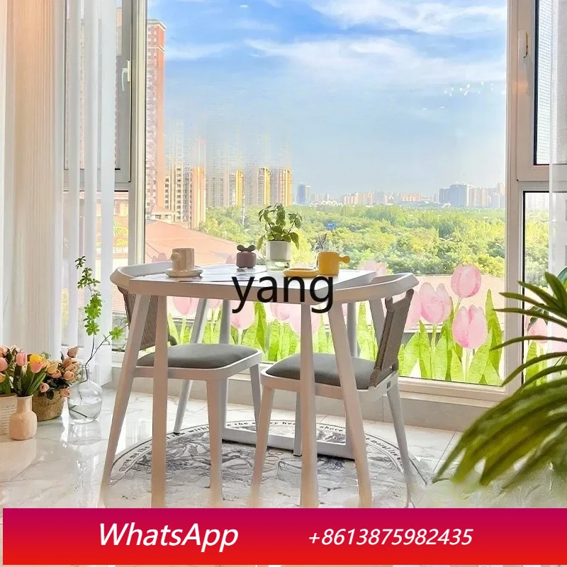 LMM balcony table and chair three-piece combination small apartment leisure area outdoor waterproof one table and two chairs