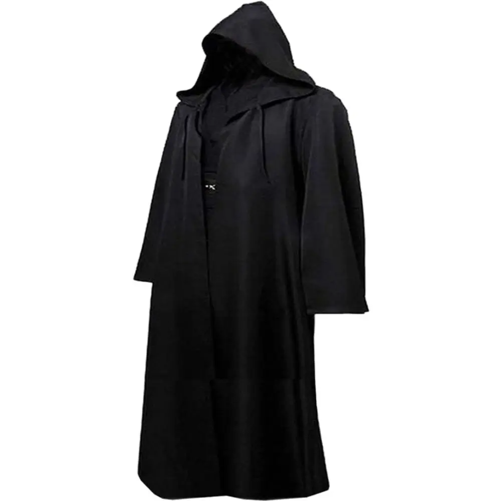 

Men Kids Tunic Hooded Robe Cloak Knight Cosplay Costume Wizard Vampire Robe Cloak Cape Monk Fancy Halloween Trench Solid