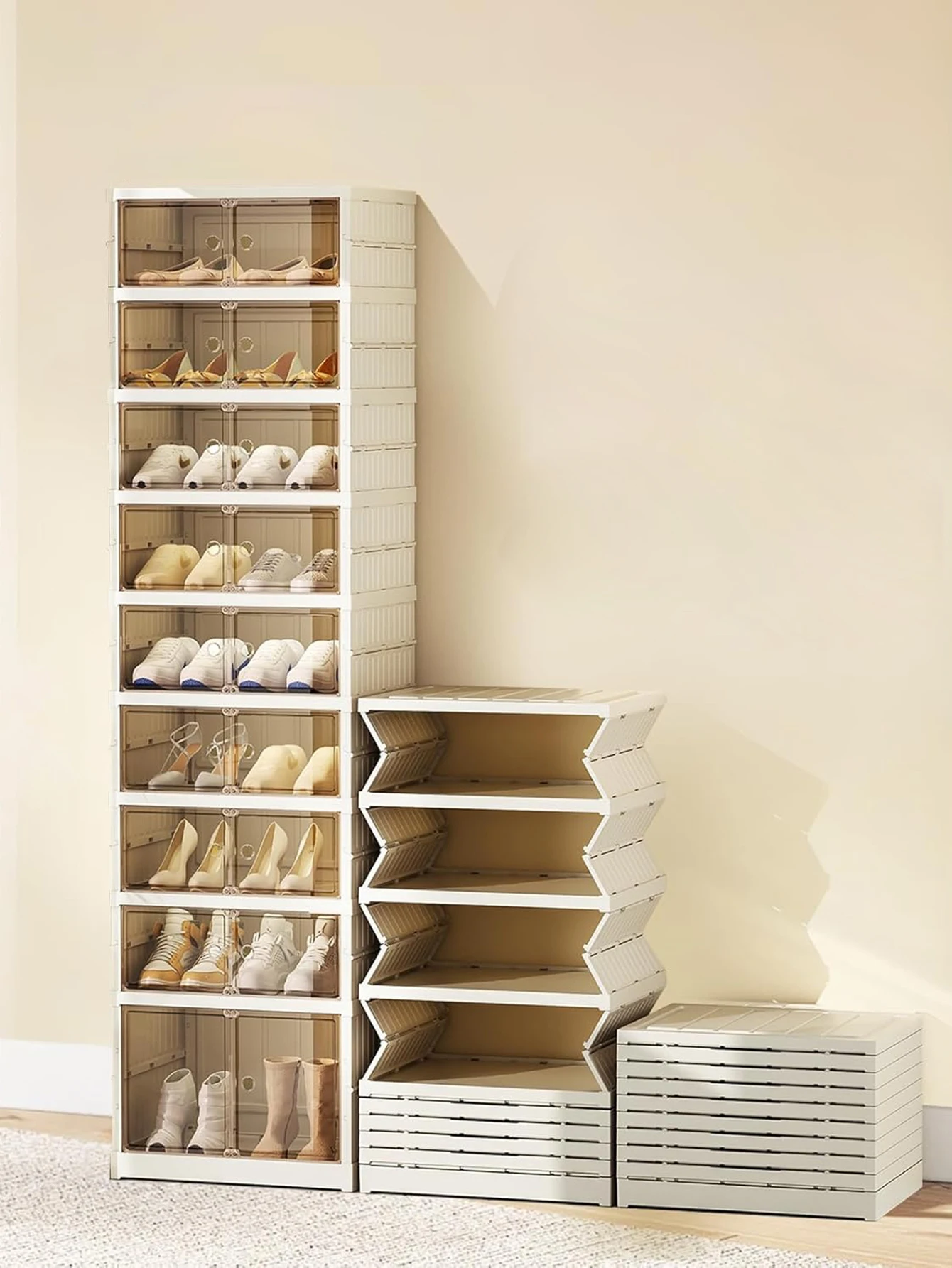 Dustproof Foldable Transparent Shoe Storage Cabinet
