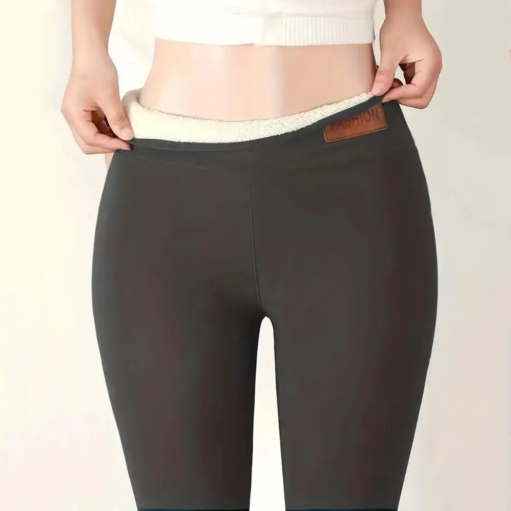 Perneiras de curvas corporais femininas, forrado a veludo, cintura alta, slim fit, elevação, calças magras, grossas, calorosas, ioga