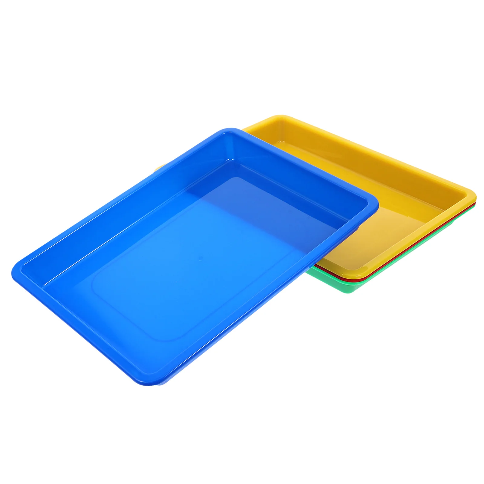 

4pcs Plastic Colorful For Sorting Storage Art Craft Classroom Sensory Organizer Sand Tray Serving Tray Plastic Trays For