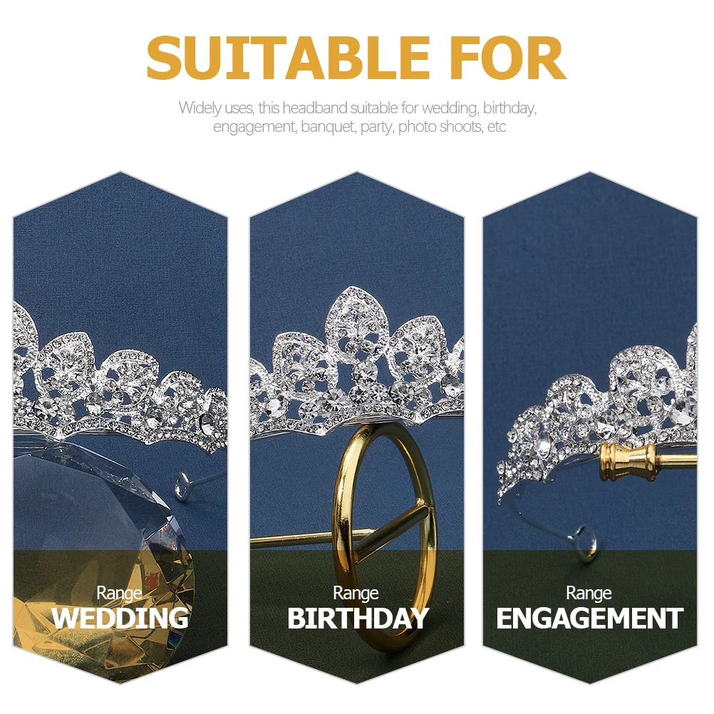 

Bridal Rhinestone Headband New Bride Tiara Wedding Crown Hair Accessories for Party Bridal Headband Girls Headbands