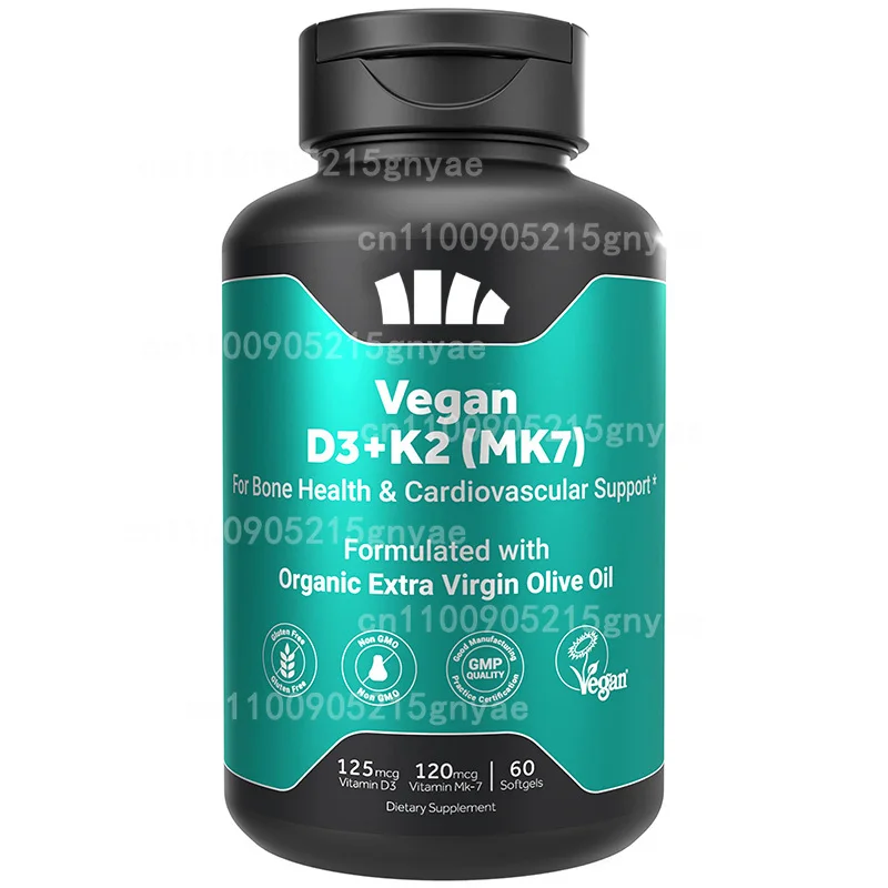 

Vitamin D3+K2, D3， Promote Circular Health | Support Bone and Immune Health 60 Vegetarian Capsules