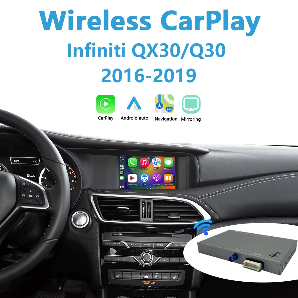 Infiniti QX30 Q30 Apple CarPlay Retrofit Wireless Android Auto iPhone Mirror Link AirPlay No Need Programing Add Backup Camera