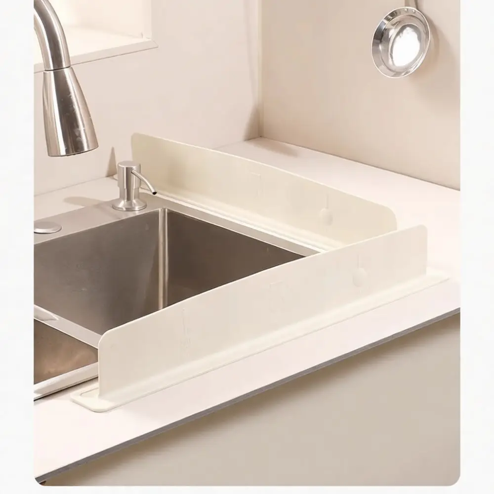 Silicone Kitchen Sink Water Splash Guard Suction Cup Baffle Countertop Protector Bathroom Wash Basin Splashproof Barrier
