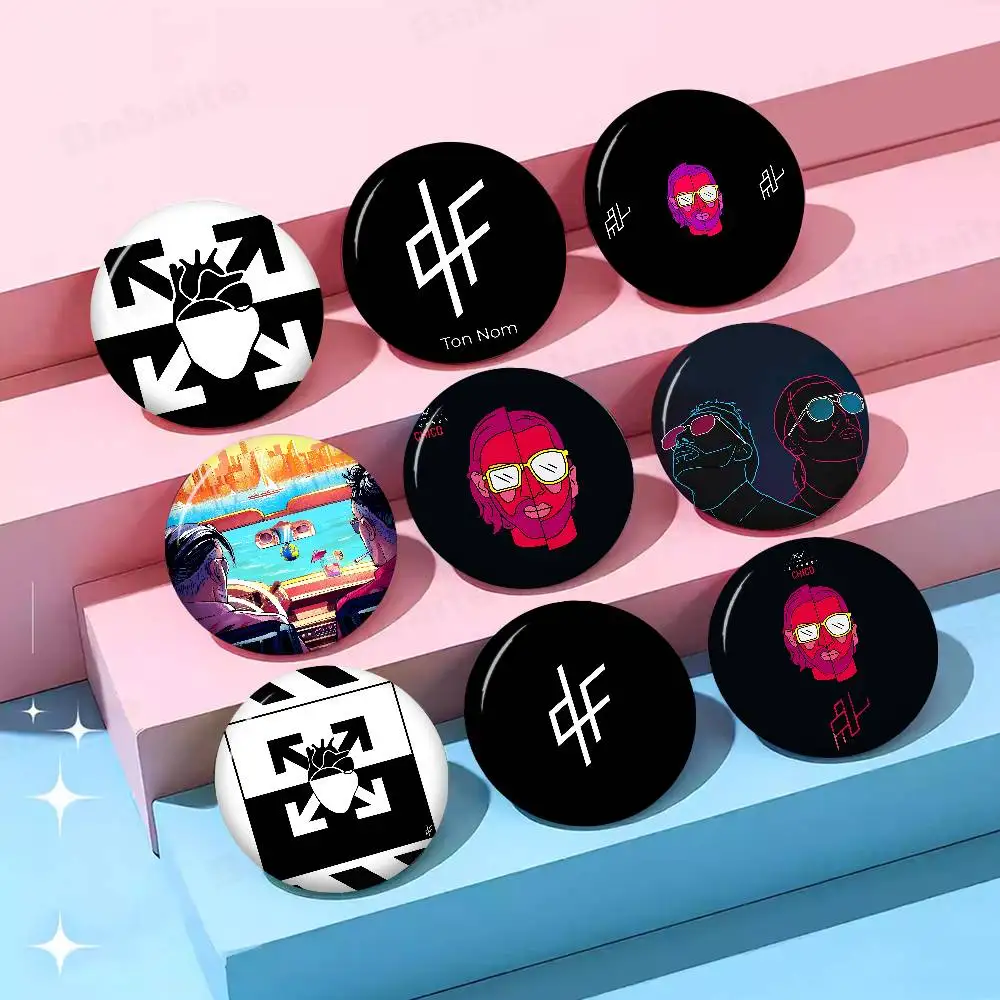PNL QLF Rapper Singer Soft Button Pin Round Metal Badge Lapel Pin Parts Gift Friends Kid Jewelry