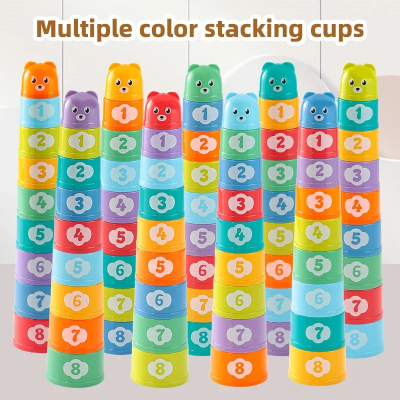 Kid Brain Response Battle Fold Cup Hand Speed Competition Fold Cup Child Stack Game Early Education Puzzle Train Board Games Toy
