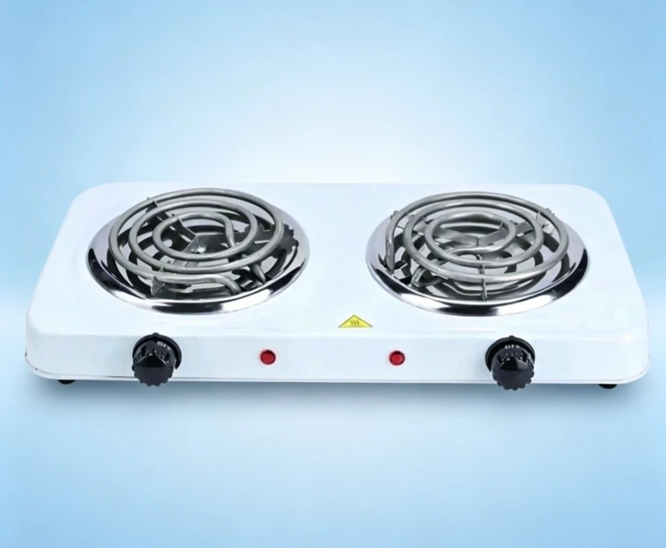 Portable Double Burner Electric Hot Plate 2000W w/ Adjustable Temp for Camping RV Travel Home Kitchen