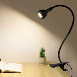 Clip-on Desk Lamp for Reading with USB Power and Flexible Hose - Eye Protection LED Book Light