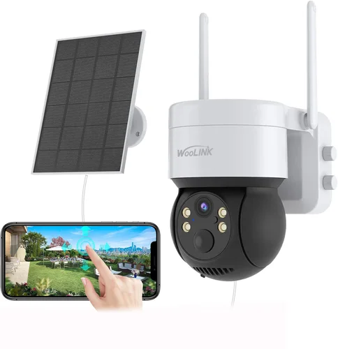 Imagen 2 del producto Cámara de seguridad inalámbrica de 4MP para exteriores, WiFi, cámara alimentada por batería Solar, cámara de vigilancia giratoria Pan/Tilt, protección del hogar 2,4G