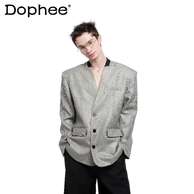 

Мужские весенние новые свободные удобные красивые пиджаки 2026, легкие роскошные модные пальто на заказ, пиджаки контрастного цвета с длинными рукавами