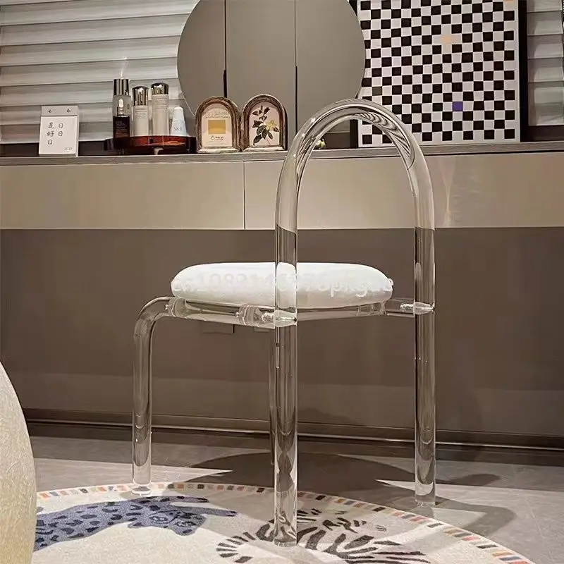 Acrylic Transparent Crystal Dining Chair Light Luxury Makeup Chair Leisure Simple Northern Europe Ins Wind Furniture