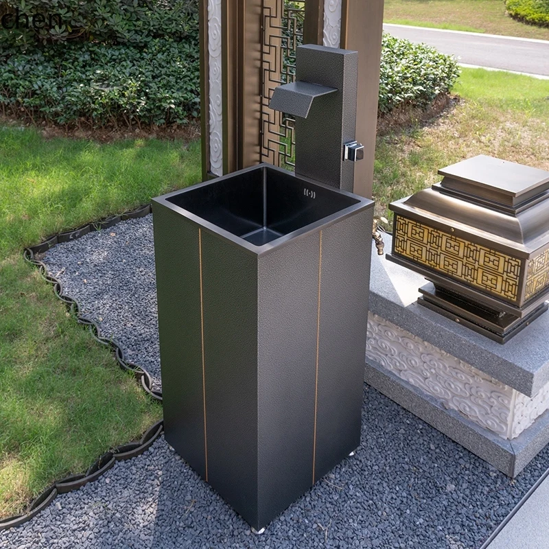 ZML balcony floor basin stainless steel column basin courtyard garden wash basin mop pool