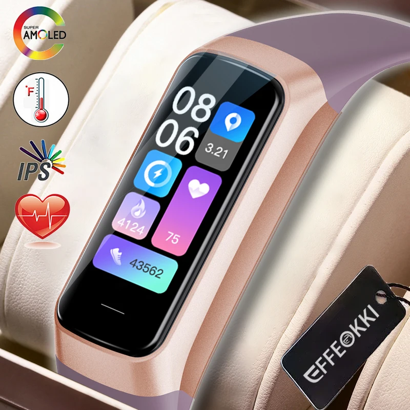 

EFFEOKKI Amoled Smart Band Pro Women Pedometer Sport Fitness Tracker Heart Rate Blood Watch Waterproof Connected Smart Bracelet