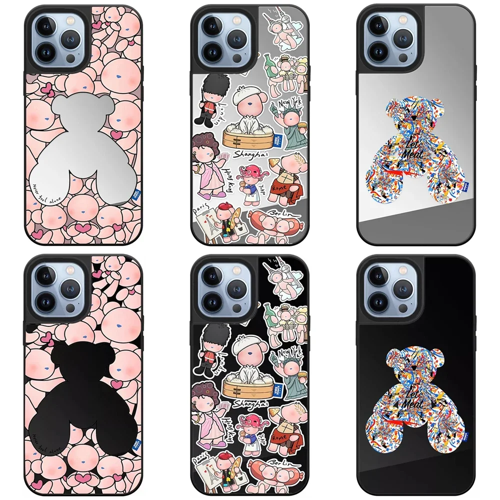 

Cartoon Bear Graffiti Mirror Magnetic IPhone 12 13 14 15 16 Pro Max Case - Protective IPhone Case with MagSafe