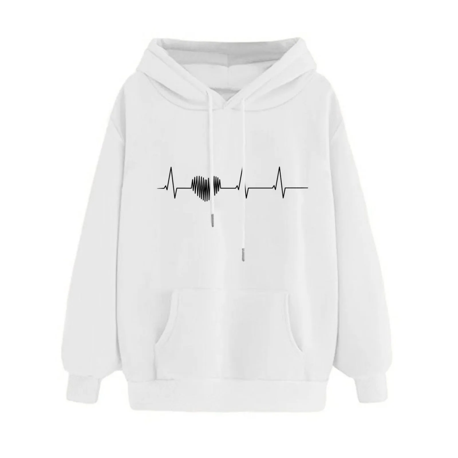 

Love Print Hoodie Women'S Oversize Thick Sweatshirt Loose Hooded Pullover Long Sleeve Undershirt Autumn Athletic Sudadera