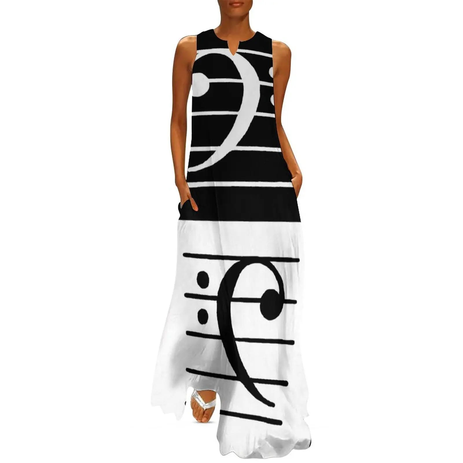 

Bass clef Long Dress sensual sexy dress for women loose summer dress women party dresses