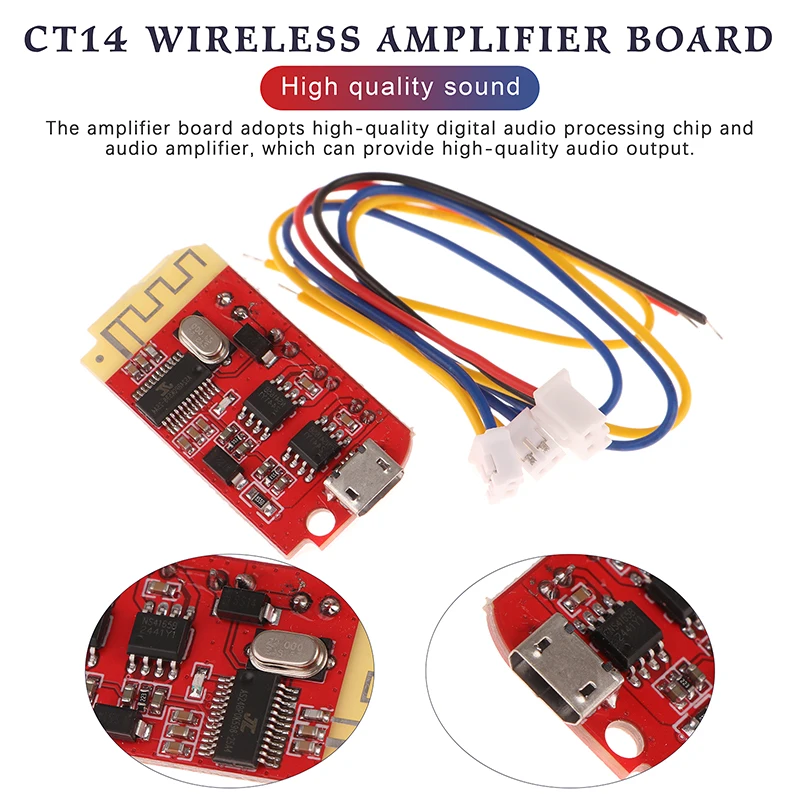

5 Вт + 5 Вт CT14 Micro 4,2 Bluetooth-совместимый аудиоусилитель Плата 5VF с удобным портом для зарядки