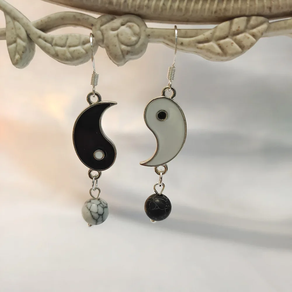 New Chinese Style Ancient Style Yin Yang Five Elements Eight Trigrams Diagram Koi Carp Earrings Versatile Hanfu Accessories Gift