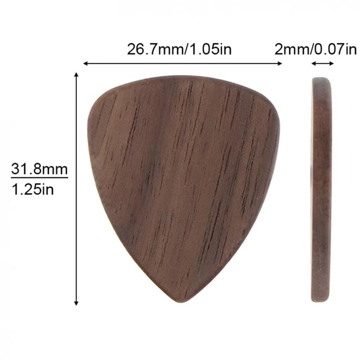 Miwayer 1Pc 2mm Solid Wooden Guitar Pick, Premium Wood Plectrum for Acoustic Electric and Bass Guitar Playing - view 4