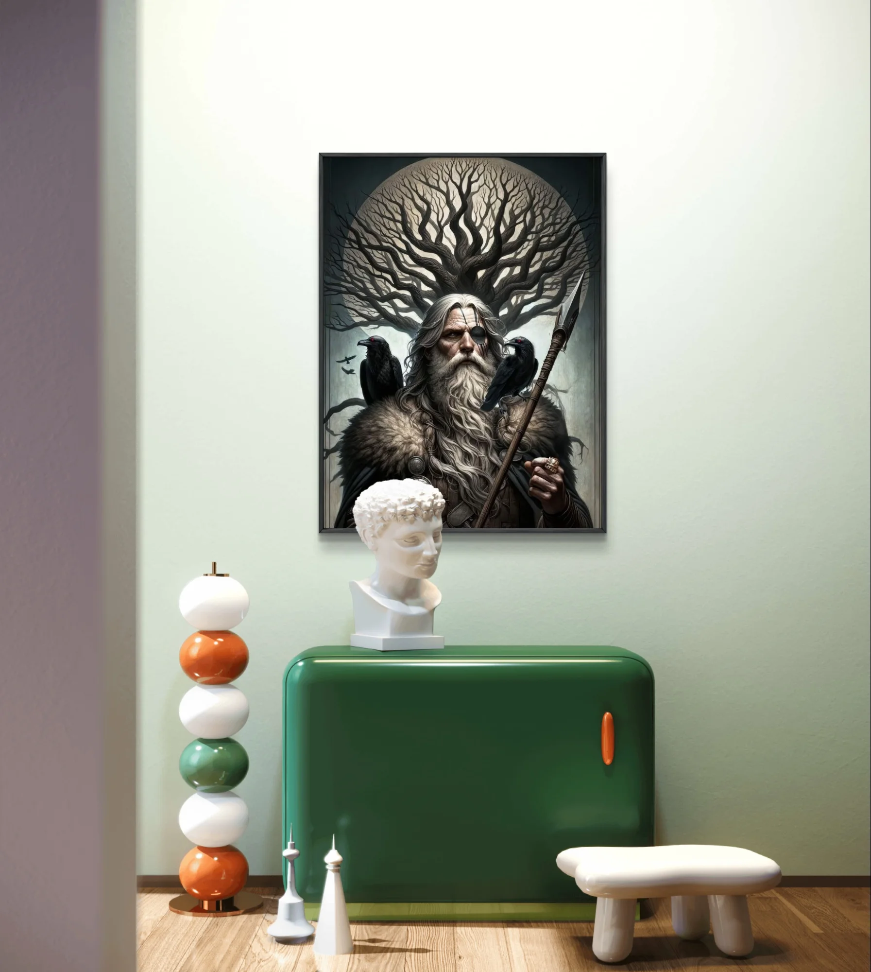 Norse Mythology Diamond Painting Kit King of the Gods Odin Diy 5D Diamond Embroidery Cross Stitch Handicrafts Home Wall Decor