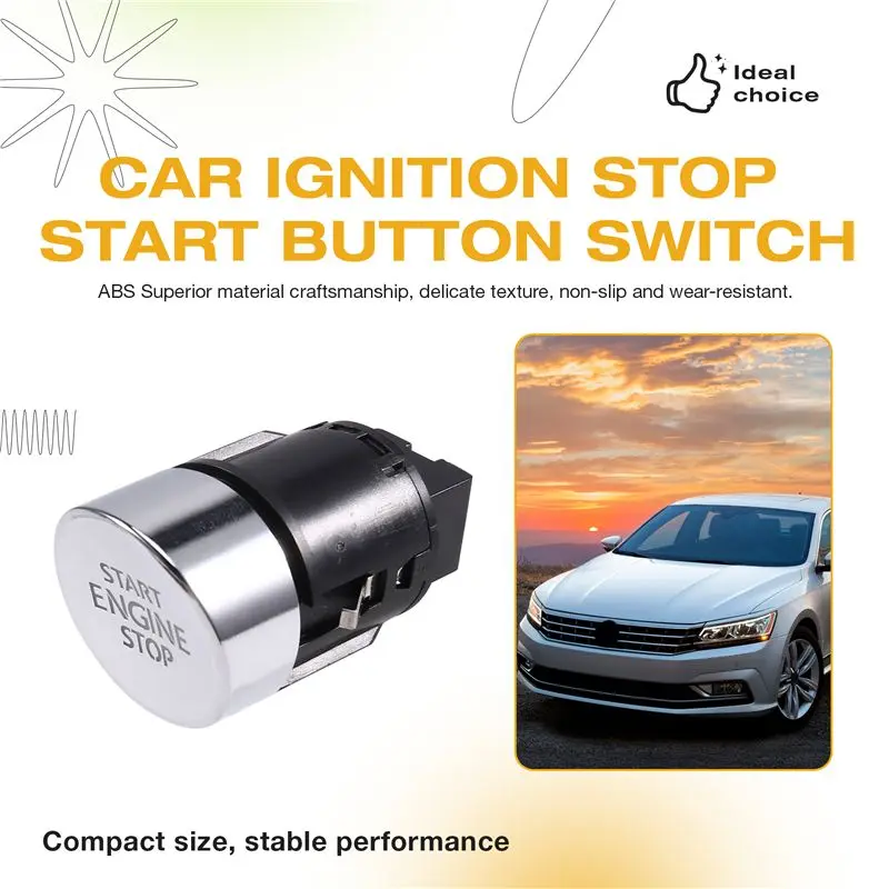 A21F-Car Ignition Stop Start Button Switch Engine Start Switch One Button Start Switch 56D959839A For VW Passat 2010-2016