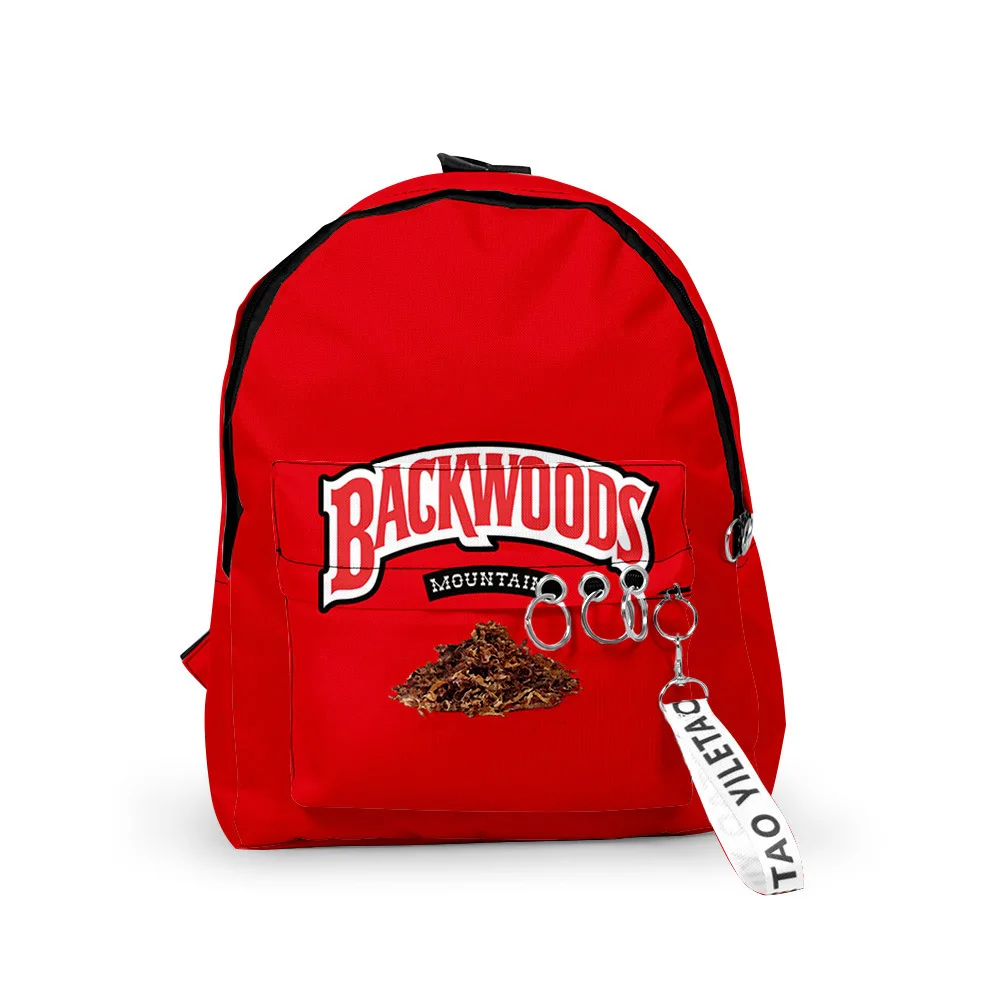 BACKWOODS sigari zaini 3D stampati studenti adolescenti borse da scuola Unisex viaggio impermeabile Oxford chiave accessorio zaino