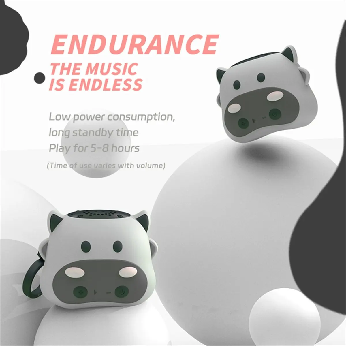 Okay Cute Cartoon Kids Bluetooth Speaker Mini Cow TWS Connection Bluetooth Soundbar Loudspeaker TF Card MP3 Music Player