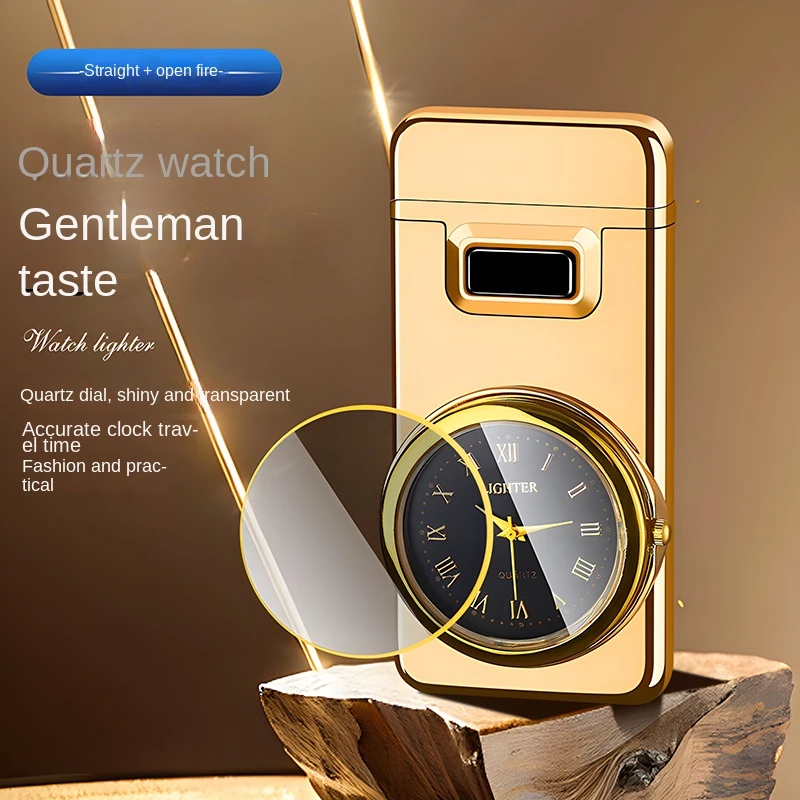 Portable Watch Metal Windproof Cigar Cigarette No Gas Lighter Jet Torch Unusual Lighters Smoking Cigarette Accessory Butane