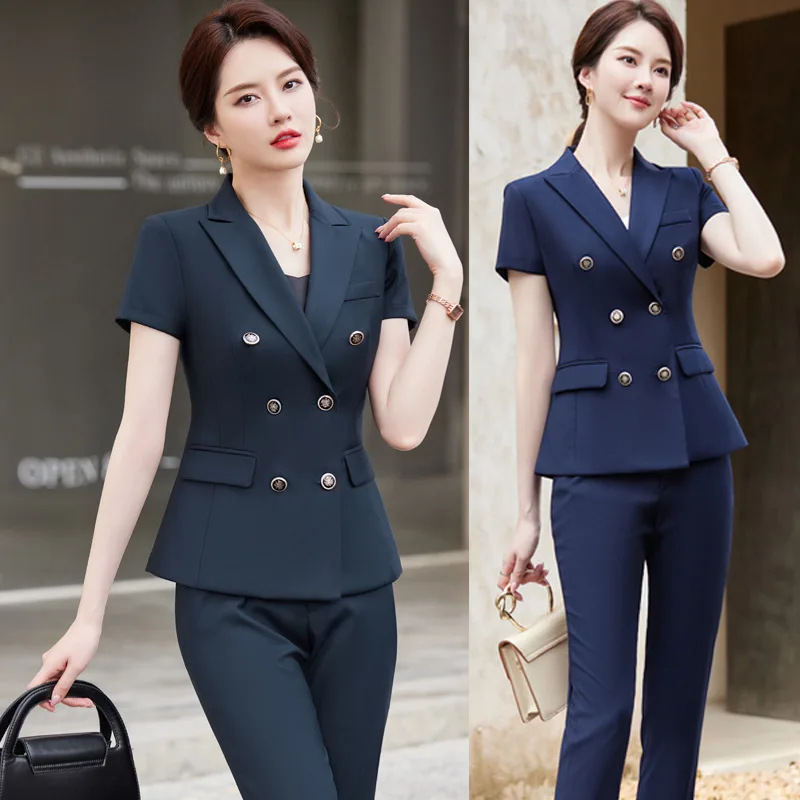 2025New Professional Suit for Women Summer Blazer Formal Short Sleeve Slim Fit Office White-collar Manager Workwear Uniform