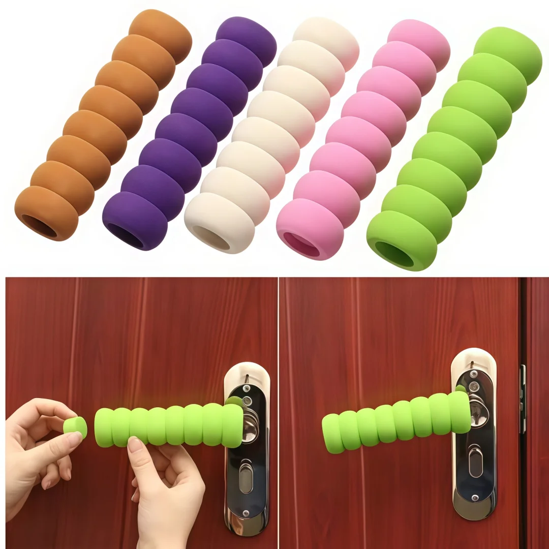 1/3pcs soft foam thickened spiral door handle shield anti-collision door stop anti-skid door handle gloves