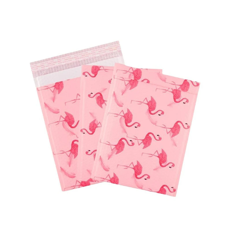 17x26cm/25x33cm Flamingo Print Bubble Bag Shockproof Packing Padded Envelope Waterpoof Express Bags Express Bubble Mailer 100Pcs