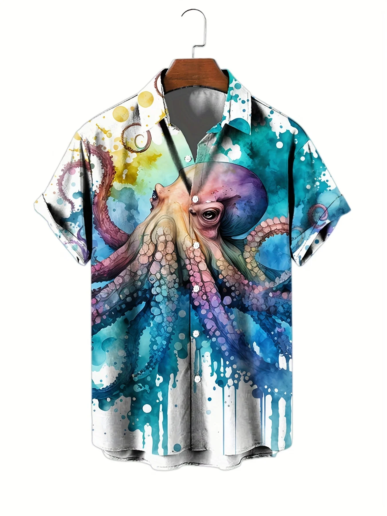 

Unique Design Men'S Hawaiian Shirt Octopus Tentacle 3d Printing Fashion Short Sleeve Button Shirt Casual Men'S Luxury Clothing