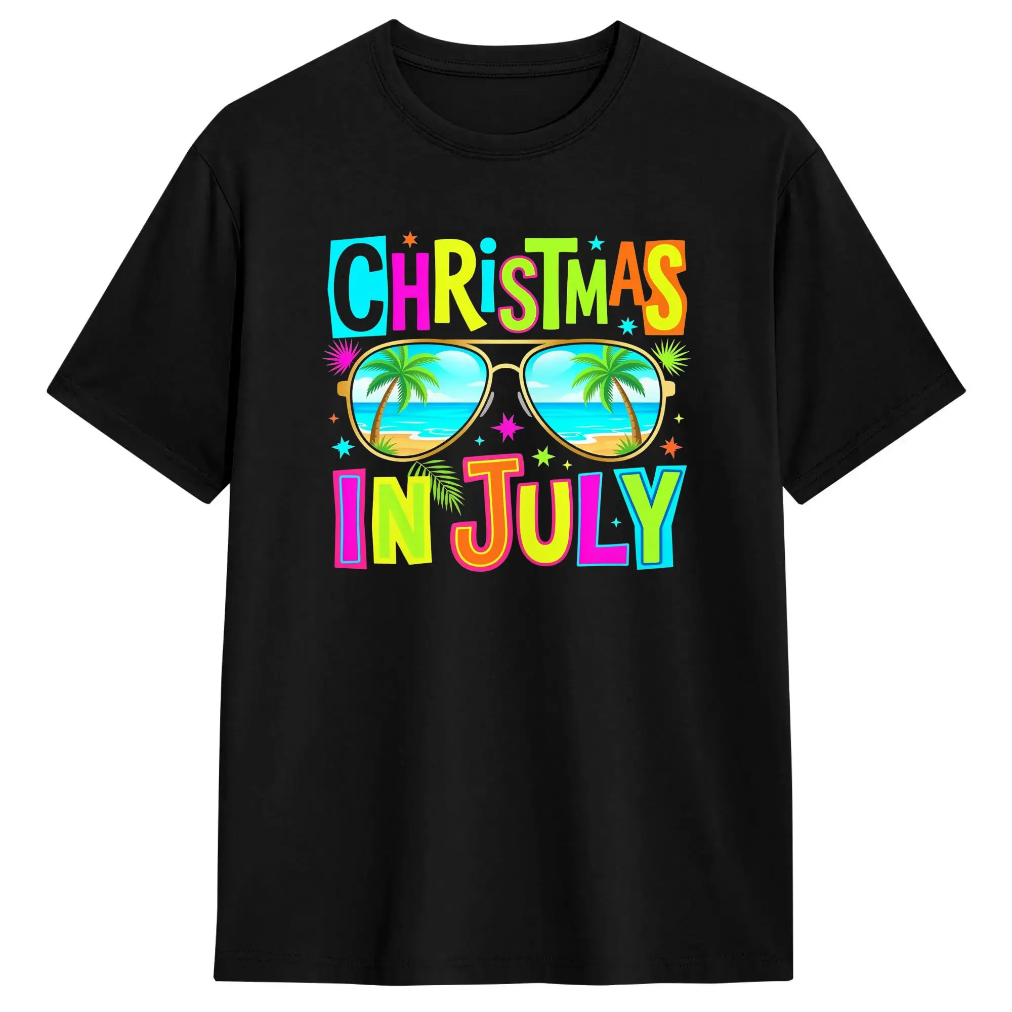 anta Sunglasses Beach Christmas In July T-Shirt  Hip Hop T Shirts Short Sleeve Street Style Tops 100% Cotton Oversize Top Tees