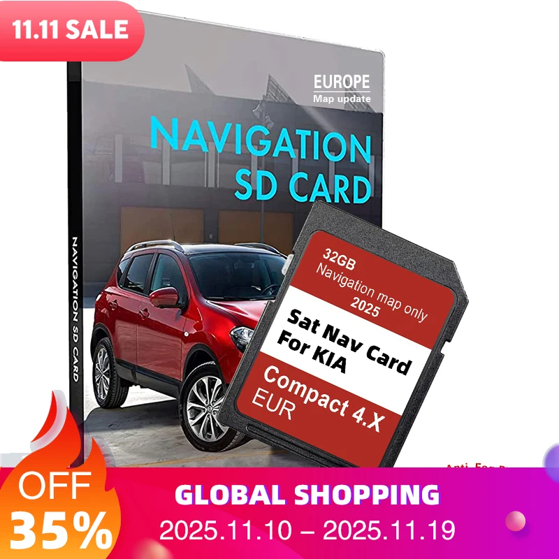 

2025 for KIA Compact 4.X 32GB Soul/Sorento/Optima Vehicle Navigation GEN4 SD Card Update Europe UK Maps Sat Nav
