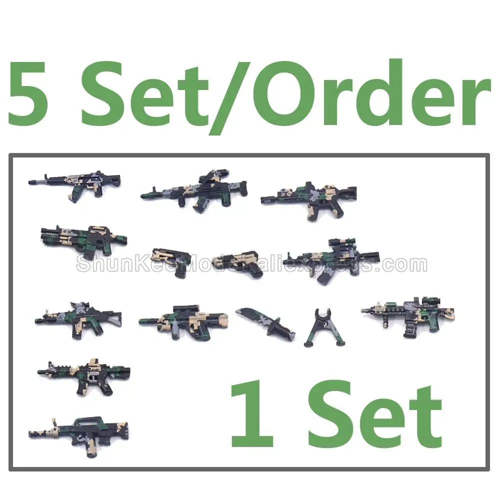 

Military Weapon Machine Gun Rifle Pistol Mega Model Building Blocks Toy DIY Lot Set Action Figures Assemable Bricks 7030 Green