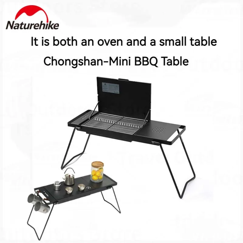 Naturehike Camping Lightweight Folding IGT Multi-function Table With Grill 2-speed Adjustable Fire Desktop Burner Mini BBQ Table