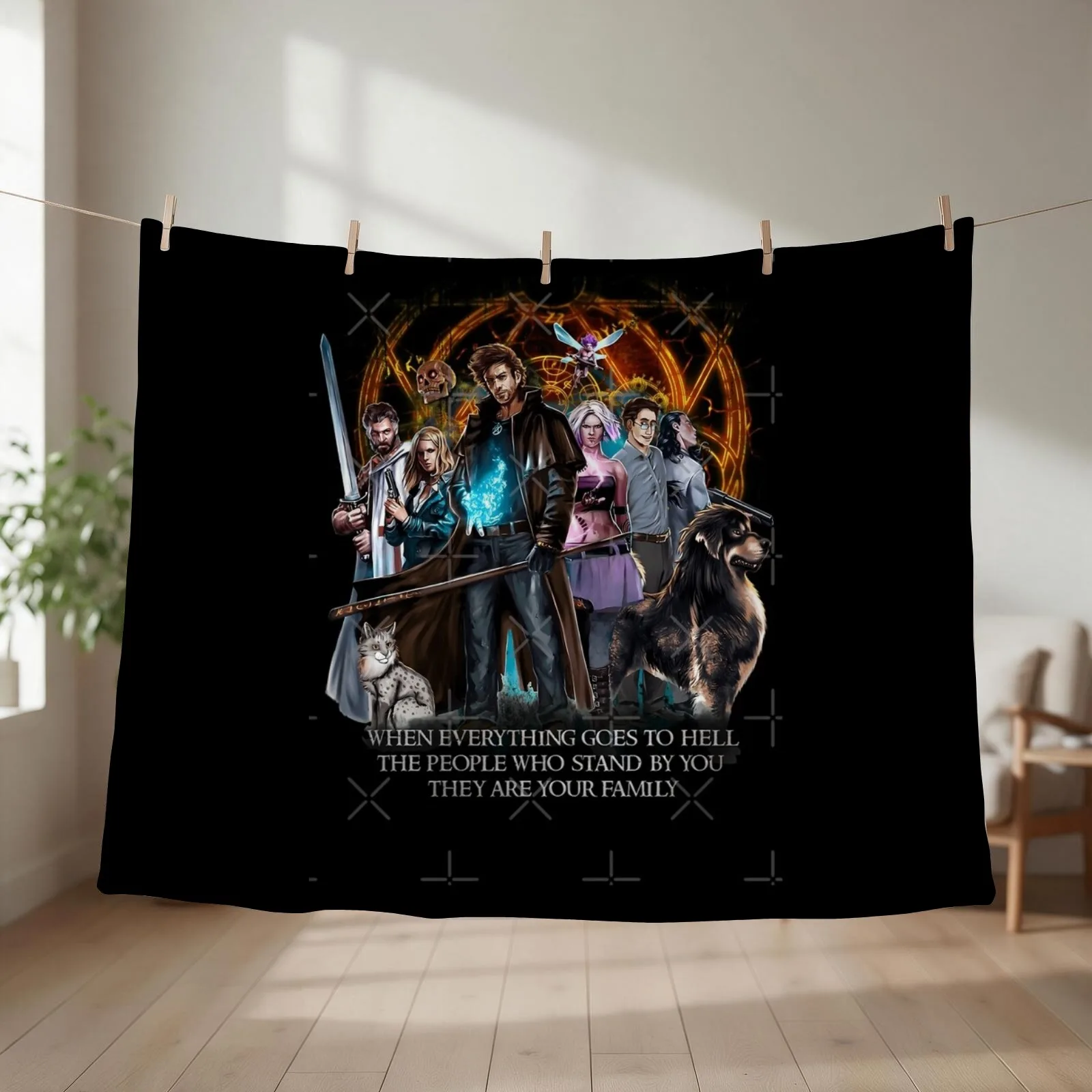 Harry Saving The World With Friends Dresden Files Throw Blanket halloween christmas gifts Luxury St Cute Plaid Blankets