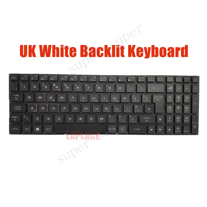 SSS+ UK White backlit keyboard for Asus GL502V GL502VM GL702V GL702VM