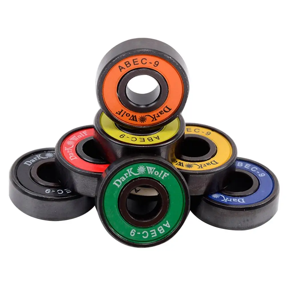 8 Pcs Premium Steel Skateboard Bearings for Super Spin Faster Smoother Ride