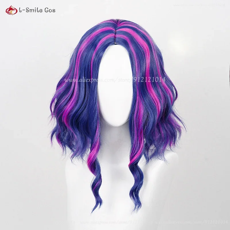 Anime Lady Nagant Cosplay Wig Short Purple Rose Mixed Cruly Anime Cosplay Wigs Heat Resistant Synthetic Hair Halloween Accessory