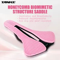 TANKE MTB road bicycle saddle honeycomb breathable,lightweight,durable,wear-resistant,similar 3D printed noctilucent riding seat