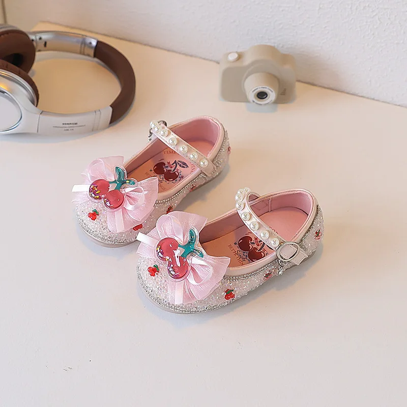 

Fashion Cute Girls Sequins Leather Shoes Spring Autumn Princess Sweet Kids Causal Ballet Shoes Children Wedding Party Flat Shoes