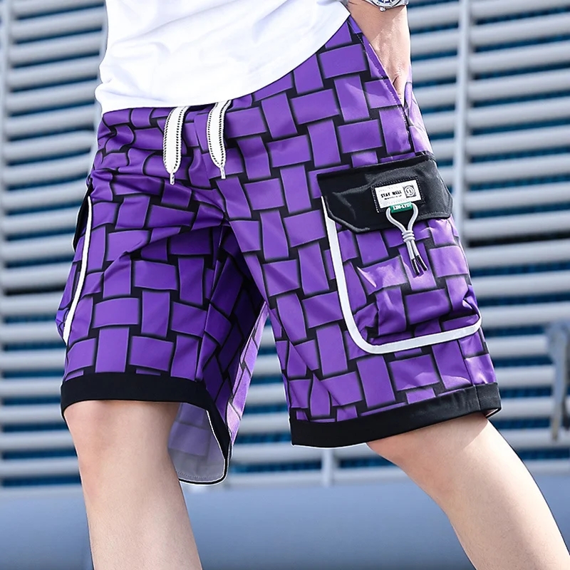 

Beach Men's Shorts Summer Loose Fit with Cargo Pockets Knee-length Stylish Attractive Trendy Fashion Cool Casual Outdoor Wear