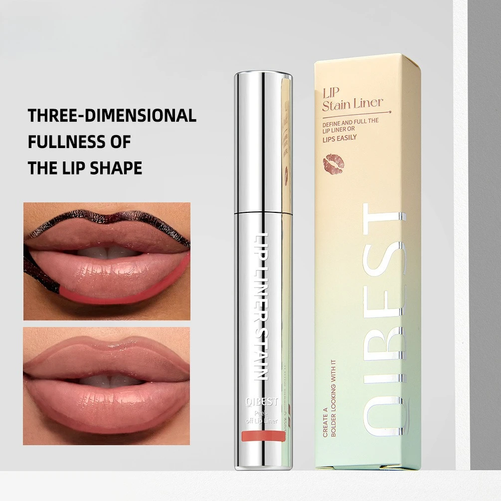QIBEST Lip Liner Peel Off Tattoo Lipgloss Impermeabile a lunga durata Matte Lip Tint Contorno marrone Tear-off Lip Stain Cosmetici
