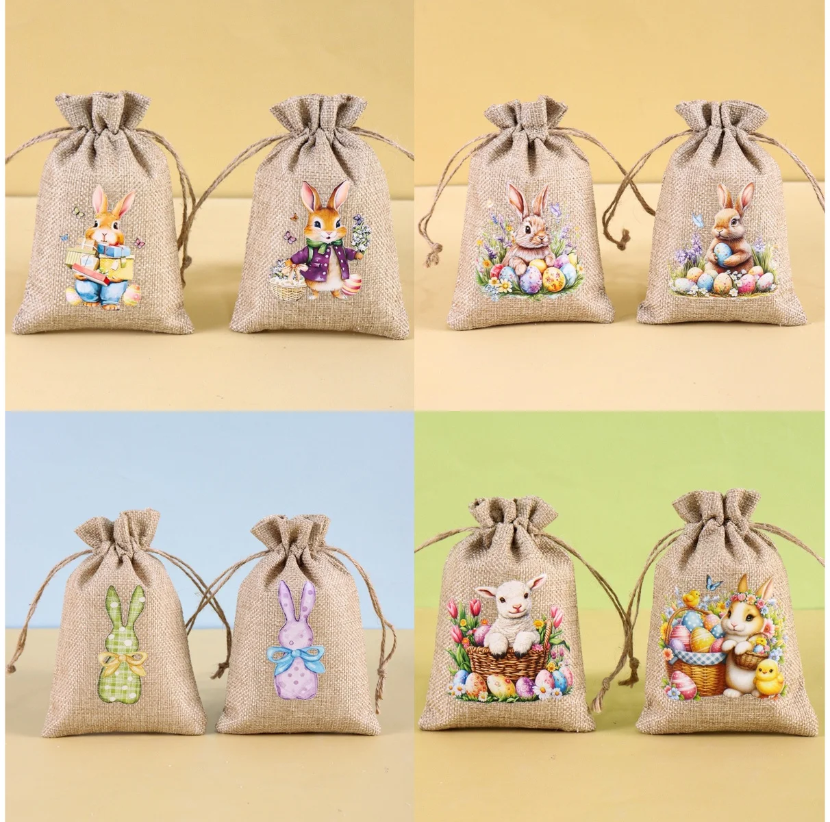 6Pcs Easter Burlap …