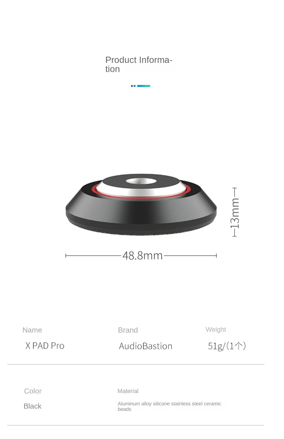 HIFI Audio Lautsprecher Verstärker Vorverstärker DAC CD-Player Keramik Schock Perle Fuß Füße Pad Spike Isolation Stehen X-PAD PRO – Detail 3