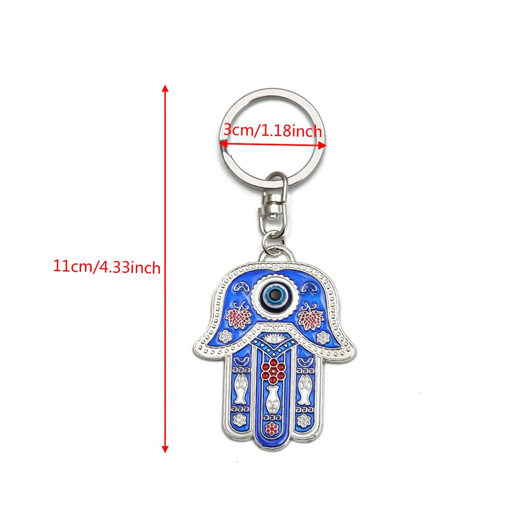 Lucky Eye Hamsa Hand Keychain Evil Eye Keychain Drop Oil Lobster Clasp Keychain Evil Eye Fashion Jewelry